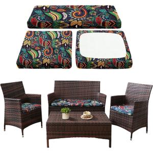 Waterproof 3-Piece Patio Sofa Cushion Cover Set - Replacement Covers for Outdoor Wicker Furniture, Bench & Seat Cushions