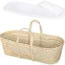 Baby Wicker Moses Basket, Natural Look Baby Basket - Baby Carrier with Mattress and Sheet