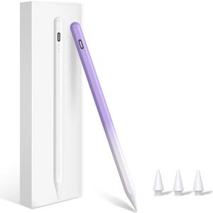Stylus Pen for iPad (2025-2018), Pencil for iPad 11th A16/10/9/8/7/6 Gen, Air 11"/13"(M3) 2025 and (M2) 2024/5/4/3 Gen, Pro 11"/13"(M4)&12.9 inch, Mini 7 A17 Pro/6/5, Palm Rejection, Tilt Feature (Purple)