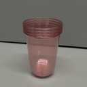 tchrules 100 Set 16oz Pink Plastic Cups with Sip Lids, Disposable Round Bottom Iced Coffee Cup with Lid Pink Clear To Go Drinking Cup Bulk for Cold Drinks Slushie Valentine Bachelorette Party Supplies