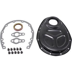 Black Timing Chain Cover Gaskets & Bolts Set for Small Block Chevy 265 283 327 350 383 & 400