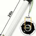 Ceiling Fan Extension Rod,Ceiling Fan Downrod with Ball Head,Downrod Extension for Fan,1 inch Outside Diameter, Boom Suitable for a Wide Range of (white, 24 inch)
