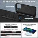 TUCCH PU Leather Case for iPhone 16 Pro Max (6.9") 2024 with Detachable Magnetic Wallet, Carbon Fiber Black
