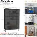 Shelf Covers for Wire Shelving,600D Waterproof&Dustproof Standing Shelf Unit Cover,Fits 5-Tier Adjustable Heavy Duty Storage Shelving Unit 36''L x 14''W x 72''H,Black