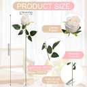 Roses Artificial Flowers - 30 PCS Pink Fake Silk Rose with Stems Bulk Faux Floral Arrangement for DIY Wedding Bouquet Bridal Shower Table Centerpieces Home Party Decor - Pink White