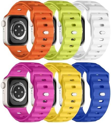 8pack Bands Compatible with Apple Watch Ultra 2 Band, Apple Watch Ultra Band, iWatch Bands 44mm 45mm 46mm 49mm 42mm for Men, Silicone Waterproof Sport Strap for iWatch Bands 10/9/8/7/6/5/4/3/2/1/SE