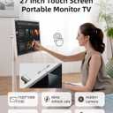 KTC MegPad 27 Inch Portable Screen TV - 1080P Touch Screen Monitor on Wheels with 8MP Camera, Compatible with Google TV, Android 14, QC 8G RAM+128G Storage, 9500mAh Battery, Remote Control