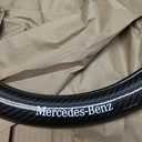 New Fit Be Leather Steering Wheel Cover,Stylish Nappa Leather Carbon Fiber Texture Protector,Non-Slip,Universal 15inch Compatible with Mercedes Benz Accessories (Old -Black)