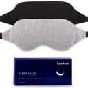 Sleep Mask-Eye Mask for Sleeping, Sleeping Mask Blocking Out Light Perfectly for Women and Men, Soft and Comfortable Blindfold for Travelling, with Pouch (Black+Gray)