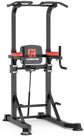 K KiNGKANG Power Tower Dip Station, Multi-Function Assistive Trainer Pull Up for Home Gym Muscle Building and Beginner Exercises,Load 450LBS