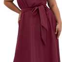 City Chic Women's Plus Size Dress - Kate Off Shoulder Midi (Red, L)
