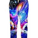 Teen Boys Girls 3D Galaxy Print Pants Harem Jogger Pants Funny Graphric Cargo Sweatpants with Pockets M