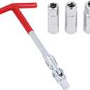 Spark Plug Socket Wrench T-Handle with 14 mm / 16 mm / 21 mm Spark Plug Socket, Spark Plug Remover Installer Tool for Motorcycles, Lawn mowers and Small Motor Vehicles, etc