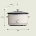 bella 6.0 Qt Manual Slow Cooker, Ceramic Nonstick Coating, 3 Temperature Settings, Dishwasher Safe Stoneware Pot and Tempered Glass Lid, Cool Touch Handles & Tangle Free Cord Wrap, Oatmilk
