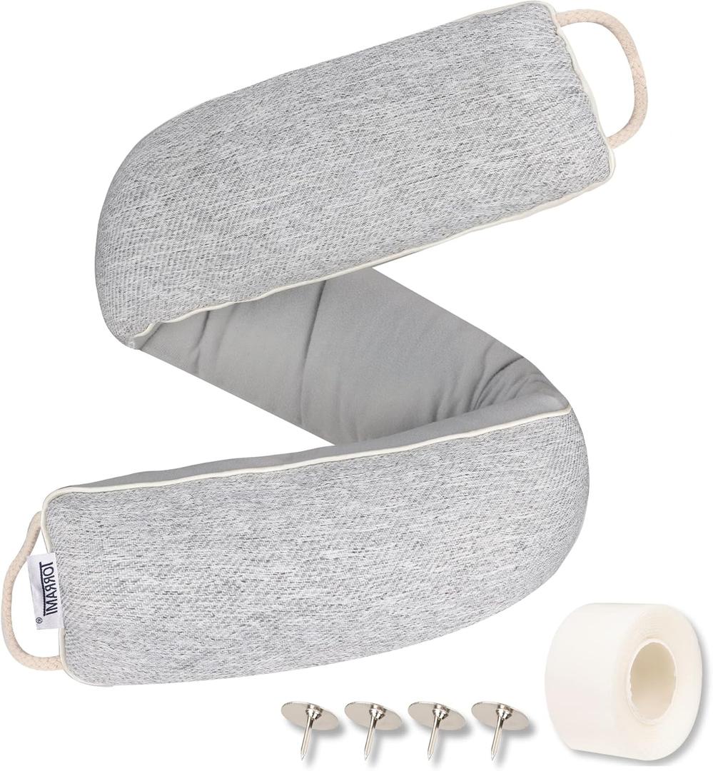 TORRAMI 30" Door Draft Stopper Under Bottom Insulation Noise Air Stopper 2.07LB,Wind Proof Guard Seal for Doors and Windows - Light Gray