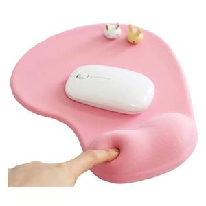 Office Mousepad with Gel Wrist Support - Ergonomic Gaming Desktop Mouse Pad Wrist Rest - Design Gamepad Mat Rubber Base for Laptop Computer -Silicone Non-Slip Special-Textured Surface (01Pink)