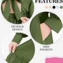 Cubear Girls Fall Dress Tie Back Long Sleeve Ruffle Square Neck A Line Swing Casual Dresses, 5-14 Years Old (Green)