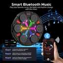 Music Punching Machine for Kids Adults,Bluetooth Wall Mounted Boxing Trainer with Gloves,Rhythm Lights,2 Player Battle Mode,Reaction Training Pad,Home Gym Sport Toys Gifts for Boys Girls Teens 3-12+, Medium