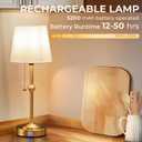 Nurforta Rechargeable Cordless Table Lamp: Battery Powered Lamp,3 Level Brightness - Bedside Night Lamp, Ambient Light for Restaurant, Home, Bedroom, Dining Room, Camping, Cafe(Gold)