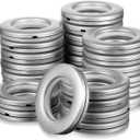 80 PCS Curtain Grommet 1-9/16 Curtain Eyelet Ring Inner Diameter 40mm Inner Matte Silver Plastic Ring Can Make Curtains Grommet A Bit Quieter On The Rod for Window Shower Curtains, Living Room