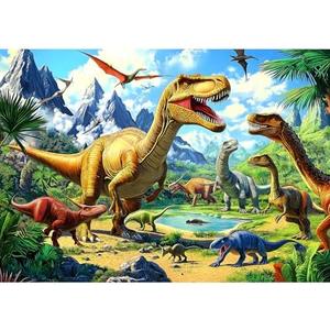 Pack of 2, MINIWAN 200 Piece Puzzles for Kids Ages 4-6,Dinosaur Toys for Boys Age 3-5, Large Dinosaur Puzzles for Kids Ages 3-5, Puzzle for Kid Gift Party Games Family Birthdays Christmas, Puzzle Size 19x13 in