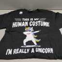 This is My Human Costume I'm Really A Unicorn Cute T-Shirt Medium, Black 