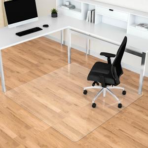 Office Chair Mat for Hard Floors, 48 x 48 Large Floor Protector Mats, Easy Rolling Desk Chair Mat for Hardwood, Clear, Easy to Clean (Square)