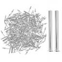 2 x SOPAMI 200pcs Double Head Skirting Thread Seamless Nails with 2pcs Sleeve Tools, Non Marking Double Sided Nails, Invisible Security Screws for Wood Baseboards.