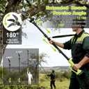 2-in-1 Electric Pole Saws for tree trimming,8 Inch Brushless Cordless Pole Saw & Mini Chainsaw with 56-74inch Extension Pole,2 batteries powered,Tree Trimmer for Wood Cutting Limb Branch Cutter Pruner