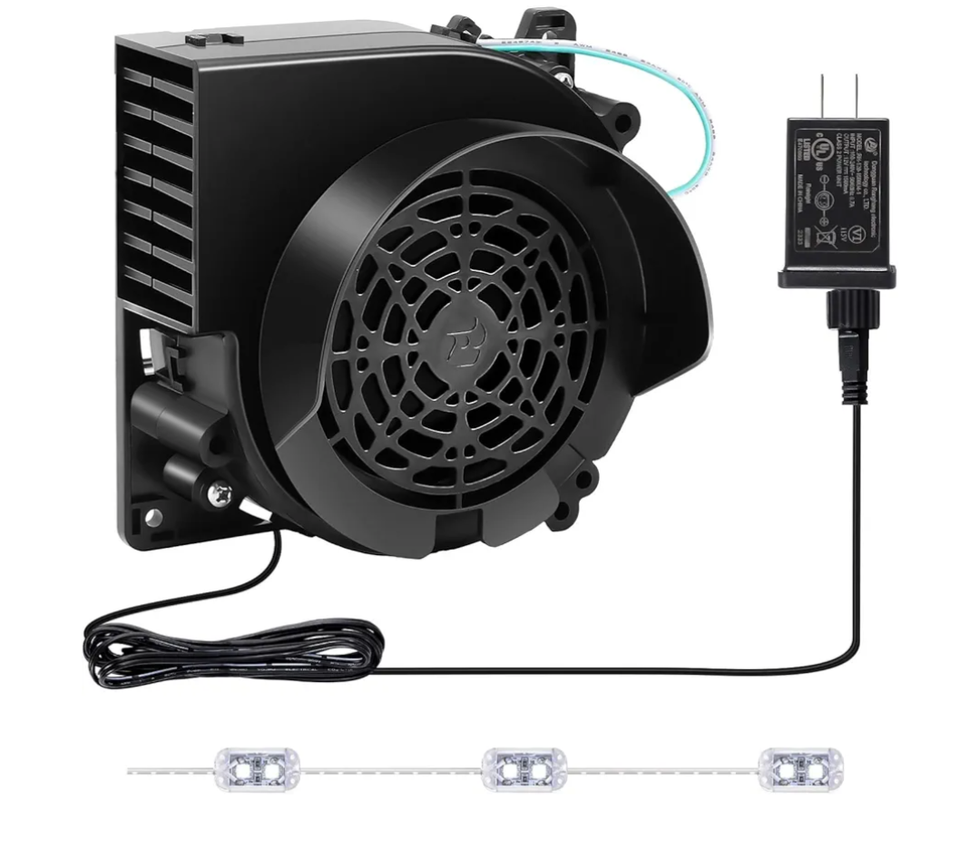 Inflatable Fan Replacement, 3100RPM Air Blower 12V 1A Blow up Fan for Halloween Christmas Inflatables with 3-LED Light Strings for Thanksgiving Indoor Outdoor Holiday Inflatables Decor