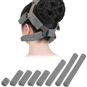 8 PCS Satin CPAP Mask Strap Covers, Comfortable CPAP Strap Covers, Silky CPAP Mask Cushions to Fit Airfit f20 Headgear, Anti Wrinkle CPAP Hair Protector for Reducing Red Marks (Grey)