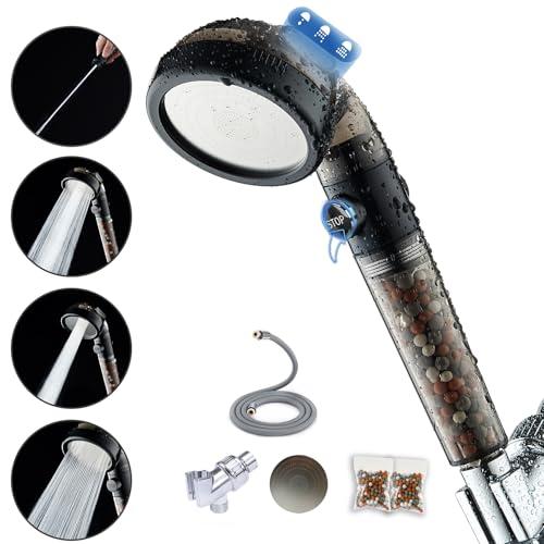 Filtered Shower Head with Handheld - High Pressure Mineral ShowerHead with Filters for Hard Water - Reduces Dry Itchy Skin, Easy Instal, 4 Modes, Water Saving, Durable, Detachable anti blocking