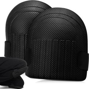 Gardening Knee Pads for Women and Men Lightweight Waterproof Foam Knee Pads for Gardening and Housework with Adjustable Hook'n'Loop Straps(Black)