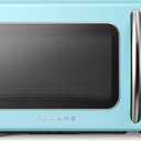 Galanz GLCMKZ07BER07 Retro Countertop Microwave Oven with Auto Cook & Reheat, Defrost, Quick Start Functions, Easy Clean with Glass Turntable, Pull Handle.7 cu ft, Blue