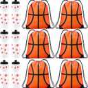 Talltalk 12 Pcs Basketball Party Favors 24 oz Basketball Water Bottle Gift for Team with Drawstring Bag Tumbler Cup Sports Themed Accessories for Event Gift Supplies