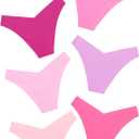 DEANGELMON Women Seamless Bikini Cheeky Underwear Invisible No Show Panties V-Waist Hipster Ladies Soft Stretch Multi Pack (Small, Barbiepink - 6 Pack)