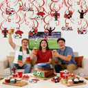 2 x 12Pcs Soccer Star Hanging Swirls Decorations Soccer Party Spiral Decor Sports Themed Party Supplies
