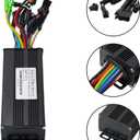 Ebike Controller JN Sine Wave Brushless Motor Controller 24V/36V/48V 30A 750W/1000W 3 Mode Aluminum For Electric Bike Or Scooter Motors For UART No.2 Protocol With Or Without Hall Sensor Black