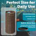 Rattan Umbrella Holder 20.8" H X 10" D,Handmade Wicker Umbrella Stand Indoor with Dip Tray,Sturdy Umbrella Holders for Entryway,Umbrella Bucket Fits Mudroom,Walking Canes,Home,Office (Brown)