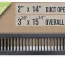 Fits 2x14 Duct Opening | Toe Kick Vent Cover by Handua | Cabinet Toe Kick Space Register Grille | HVAC Toe Space Vent Cover | Outer Dimensions: 3 3/8" X 15 3/8" | Black