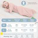 ZIGJOY Baby Transitional Swaddles for Newborns: 0.5 Tog Arms Up Sleep Sack 3-6 Months Soft Cotton Shark Fin 2 Way Zipper 3-6 Months, Pink