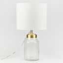 20" H Clear Glass Fillable Table Lamp with White Shade (Bulb Not Included) (Gold)