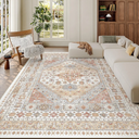 zesthome Washable Area Rug 6x9, Large Abstract Rugs for Living Room, NonSlip Stain Resistant Rugs, 6x9 Area Rugs for Bedroom, Dining Room, UltraThin Indoor Area Rugs (Blue, 6'x9')