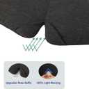 ALASKA BEAR Wraparound Style Organic Cotton Eye Mask with Padded Nose, Big Wide Headband and Large Coverage Ear Muff Sleeping Mask with Bottom Flap for Full Blackout, Dark Grey