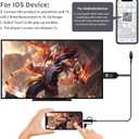 Universal 3-in-1 HDMI Mirroring Cable (6.6FT), Lightning/Micro USB/USB C to HDMI Adapter for All iPhone, Android Phones, iPad, Support 2K 60Hz 1080P Mirroring to Projector/Monitor/TV