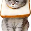 Amakunft Adjustable Cat Cone Collar Soft, Cat Recovery Collar, After Surgery Neck Cone, Elizabethan Collar for Kitten (Toast)