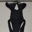 HYPERFIRE Women's Sexy Criss Cross Halter Bathing Suit Cut Out Backless Monokini Swimsuits One Piece (Black, S)