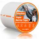 Vapor Barrier Tape 4 Inch x 180 Feet,White Moisture Barrier Tape,Heavy Duty Crawl Space Tape,Waterproof Sealing Tape for Polyethylene Sheeting,Basement,Pipe Insulation
