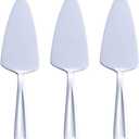 GoGeiLi Pie Cake Server, 9.3-inch Stainless Steel Pizza Pastry Server Set of 3, Dishwasher Safe (Silver)