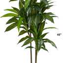 Nearly Natural 48in Artificial Dracaena with Real Touch Leaves and Multi Tonal Trunks, Large Indoor Silk Plant with Pot, Maintenance Free For Living Room And Home Office Decor